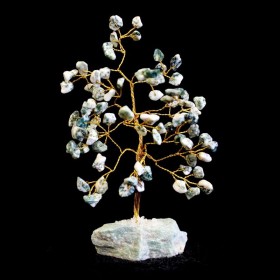 Δέντρο Αφθονίας από Δενδριτικό Αχάτη (Tree Agate) 80 λίθων