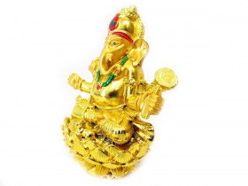 Χρυσός θεός Ganesha για Γαλήνη και Έμπνευση 10x8cm