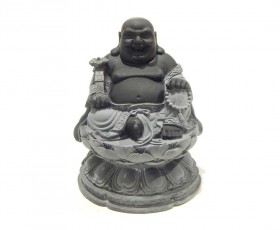 Βούδας Ευλογίας καθισμένος σε άνθος Λωτού 12cm